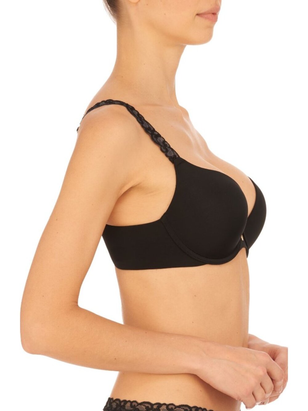 🆕 NATORI Pure Luxe Push-Up Underwire T-Shirt Bra 34DD Black #727321 - Picture 2 of 10